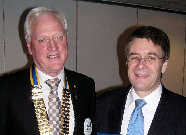 President Kevin Freund and guest Speaker Andrew Petersen