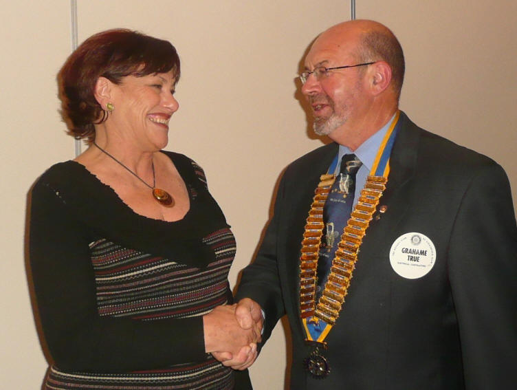 Adrienne Pearson and President Grahame True