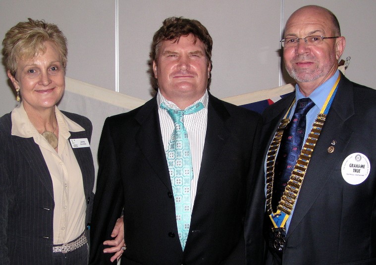  Rotarian Bradley Ayres took this photograph of Janey Bloomfield, Nick Gleeson and President Grahame True